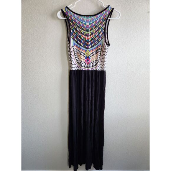 Vanilla Bay Womens Sz M Maxi Dress Sleeveless Rainbow Geometric Top - Picture 3 of 3